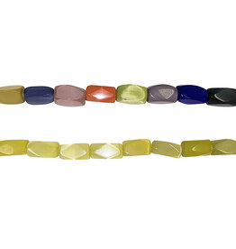 Cat Eye Beads Faceted Rectangle 16" Strand