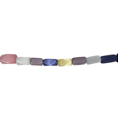 Cat Eye Beads Faceted Rectangle 16" Strand