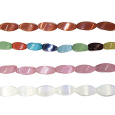 Cat Eye Beads Twisted 16" Strand