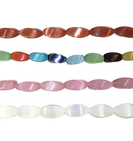 Cat Eye Beads Twisted 16" Strand