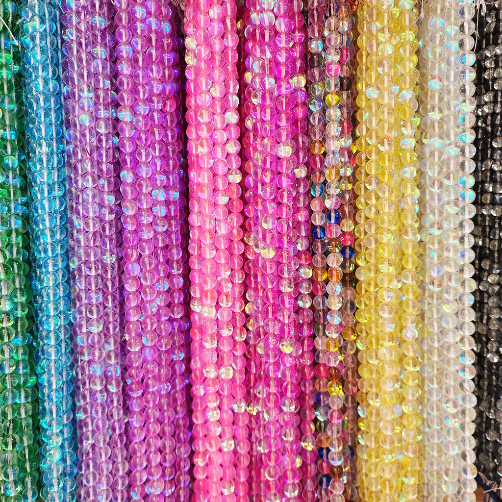 Bead World Rainbow Mermaid Glass Bead 15" Strand