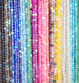 Bead World Matte Rainbow Mermaid Glass Beads 14"Strand