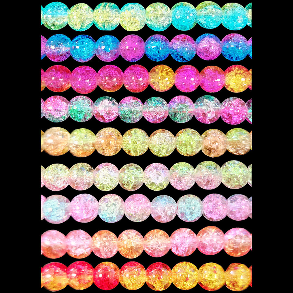 Bead World 2-Toned Crackle Glass Beads 16" Strand