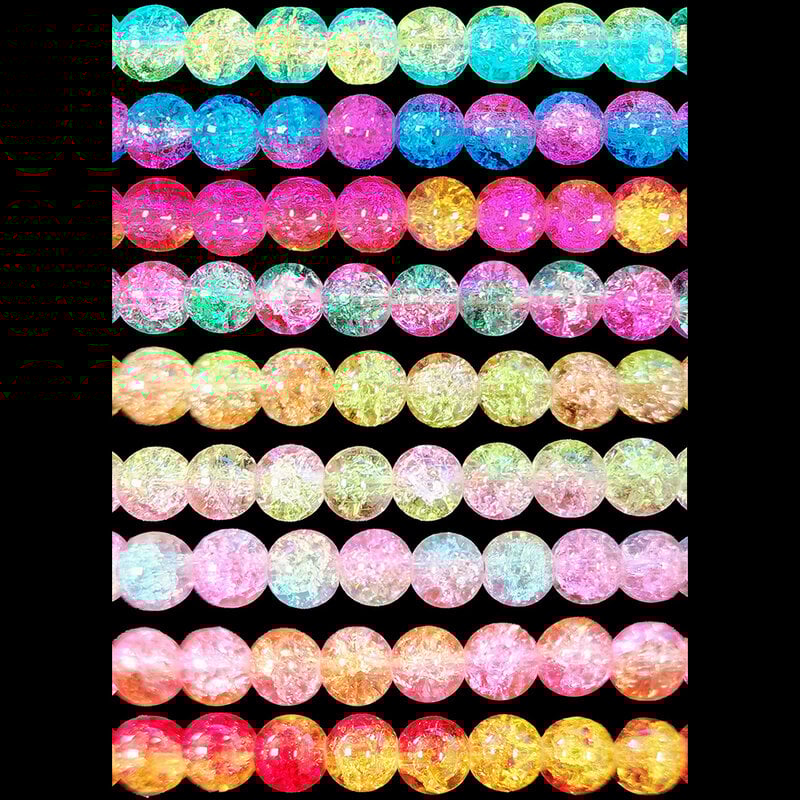 Bead World 2-Toned Crackle Glass Beads 16" Strand