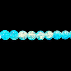 Semi-Colored Crackle Glass Beads 16" Strand PT.2