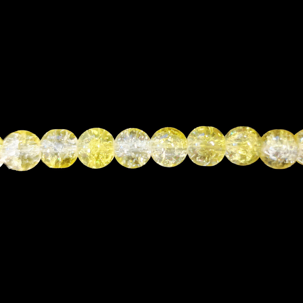 Semi-Colored Crackle Glass Beads 16" Strand PT.2