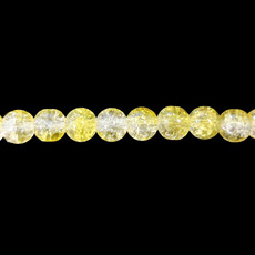 Semi-Colored Crackle Glass Beads 16" Strand PT.2