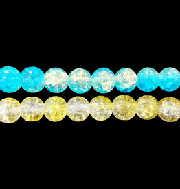 Semi-Colored Crackle Glass Beads 16" Strand PT.2