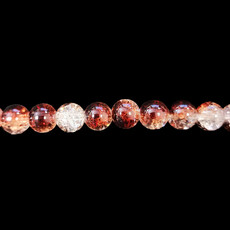 Semi-Colored Crackle Glass Beads 16" Strand