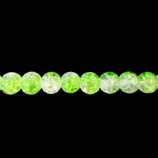 Semi-Colored Crackle Glass Beads 16" Strand