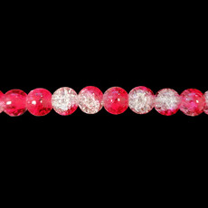Semi-Colored Crackle Glass Beads 16" Strand