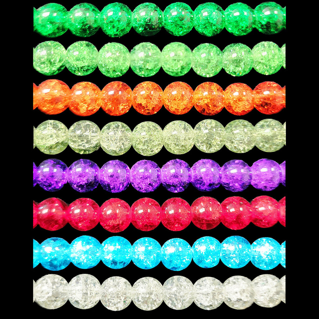 Crackle Glass Beads 16" Strand