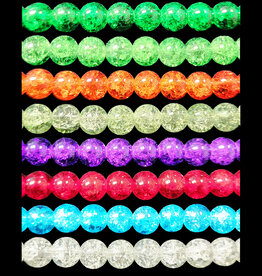 Crackle Glass Beads 16" Strand
