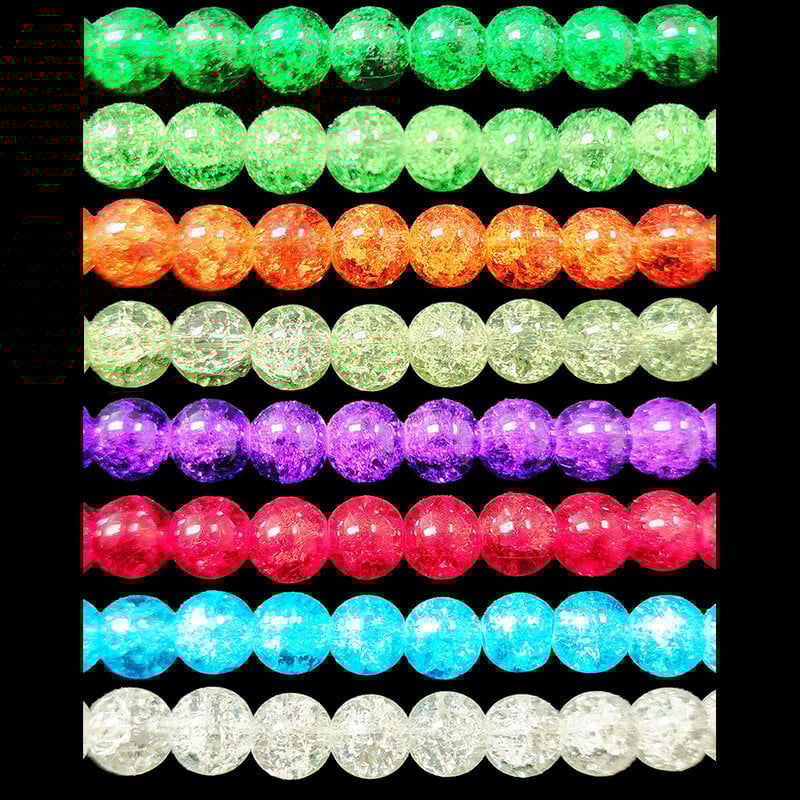 Crackle Glass Beads 16" Strand