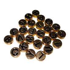 Gold Alphabet Letter Charm 3pcs. 8mm