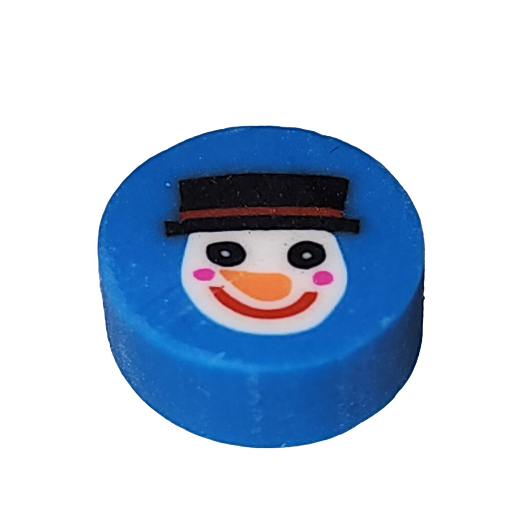 Blue Round Snowman Fimo Beads 12pcs 9mm