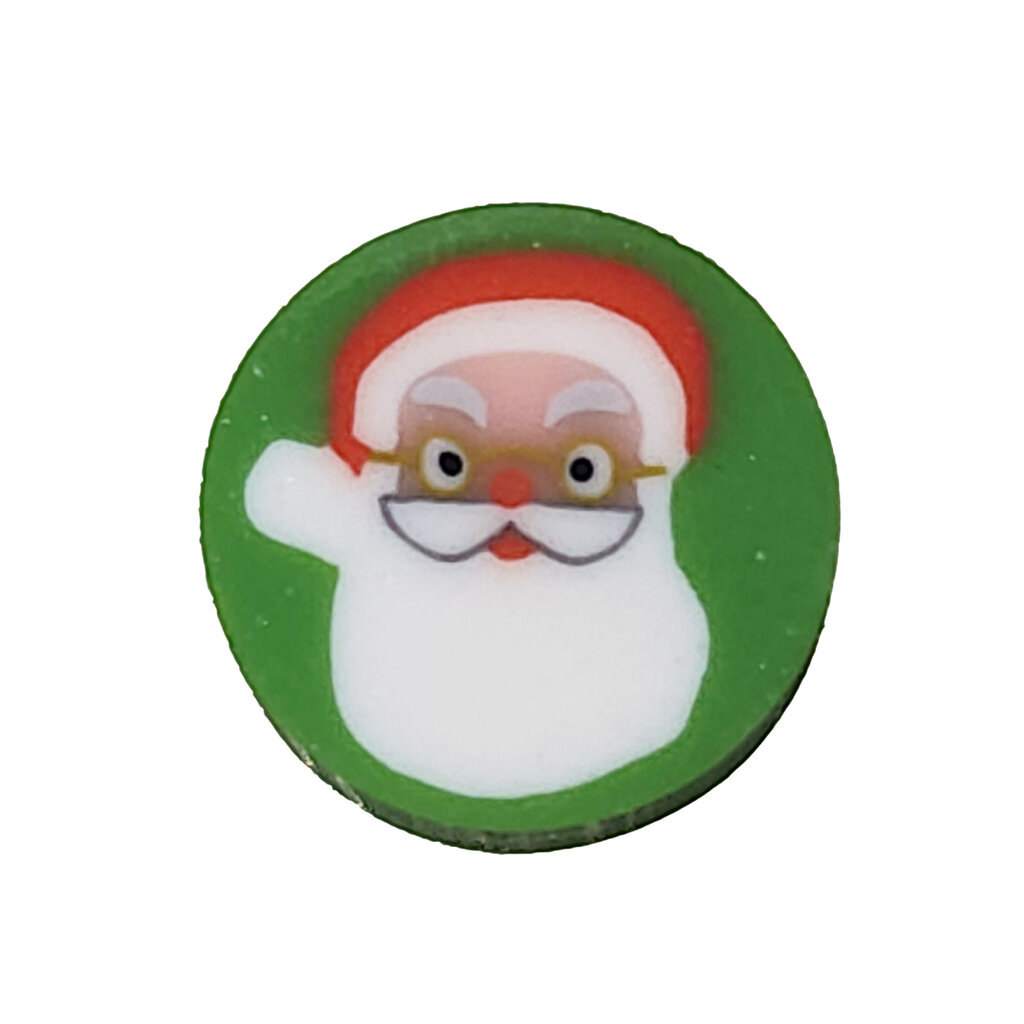 Green Round Santa Fimo Beads 12pcs 9mm