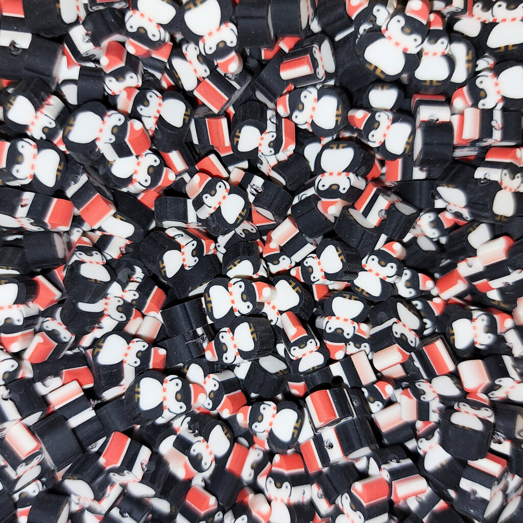 Penguin Fimo Beads 12pcs 7x9mm