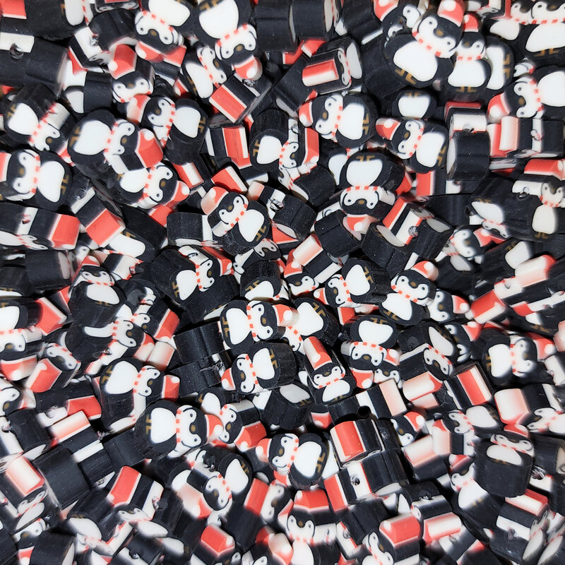 Penguin Fimo Beads 12pcs 7x9mm