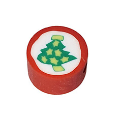 Red Round Christmas Tree Fimo Beads 12pcs 9mm