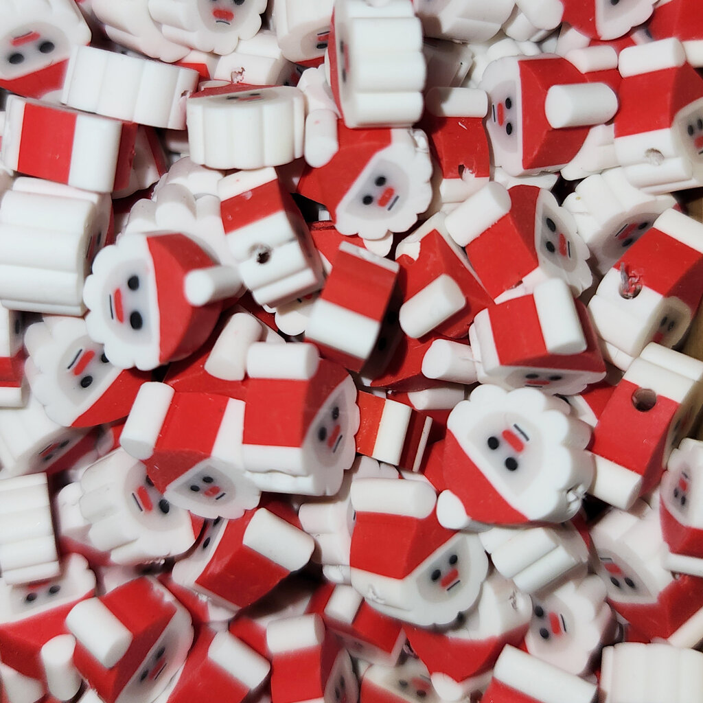 Santa 1 Fimo Beads 12pcs 9x10mm