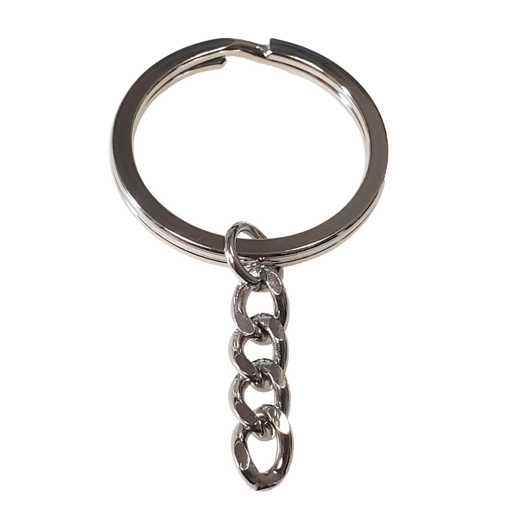 Flat Keychain Ring Holder 33mm with Chain 1"