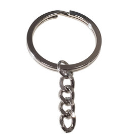 Flat Keychain Ring Holder 33mm with Chain 1"