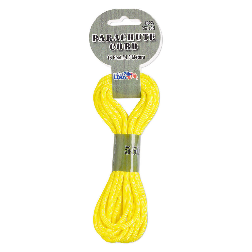 Fluorescent Yellow Nylon Parachute Cord 4mm 16 feet