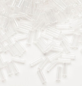 Preciosa Czech Bugle Bead #3 Loose Transparent Clear 50gm pkg.
