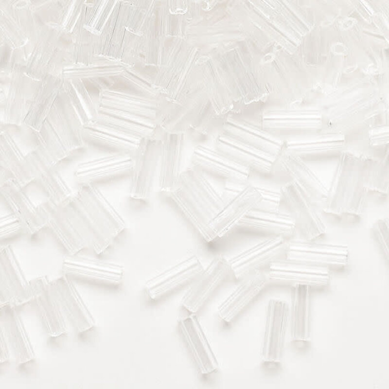 Preciosa Czech Bugle Bead #3 Loose Transparent Clear 50gm pkg.