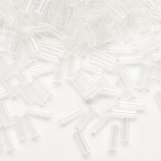 Preciosa Czech Bugle Bead #3 Loose Transparent Clear 50gm pkg.