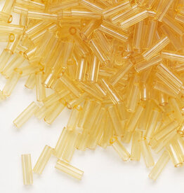 Preciosa Czech Bugle Bead #3 Loose TP Light Topaz 50gm pkg.