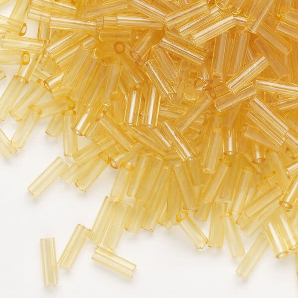 Preciosa Czech Bugle Bead #3 Loose TP Light Topaz 50gm pkg.