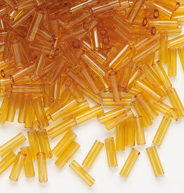 Preciosa Czech Bugle Bead #3 Loose Transparent Topaz 50gm pkg.