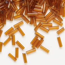 Preciosa Czech Bugle Bead #3 Loose TP Dark Topaz 50gm pkg.