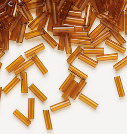 Preciosa Czech Bugle Bead #3 Loose TP Dark Topaz 50gm pkg.