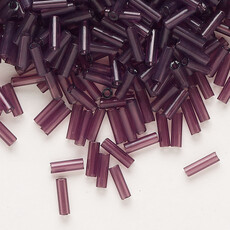 Preciosa Czech Bugle Bead #3 Loose Transparent Amethyst 50gm pkg.