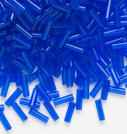 Preciosa Czech Bugle Bead #3 Loose TP Medium Blue 50gm pkg.