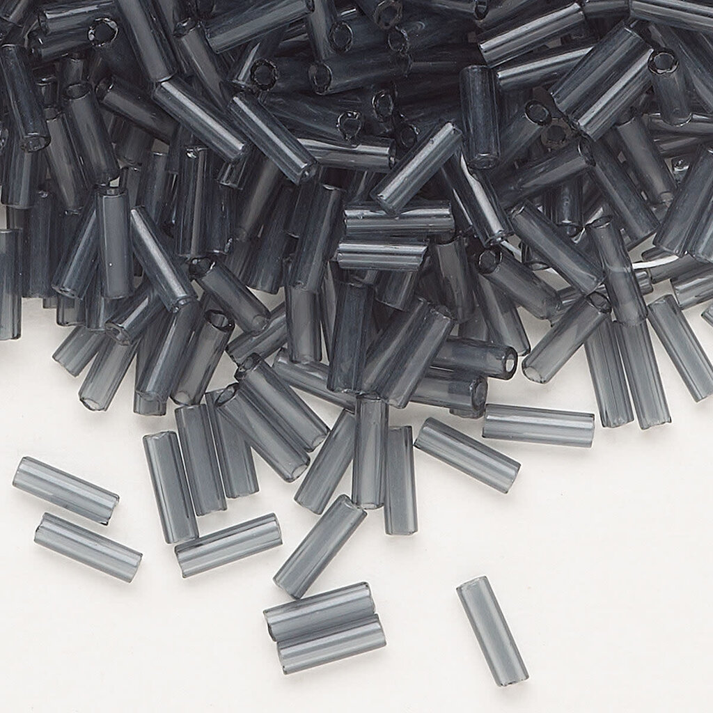 Preciosa Czech Bugle Bead #3 Loose Transparent Grey 50gm pkg.
