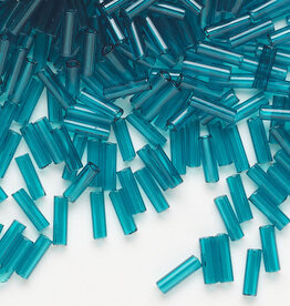 Preciosa Czech Bugle Bead #3 Loose Transparent Teal 50gm pkg.