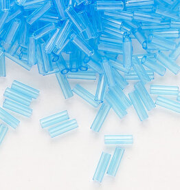 Preciosa Czech Bugle Bead #3 Loose TP Sky Blue 50gm pkg.