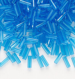 Preciosa Czech Bugle Bead #3 Loose TP Sea Blue 50gm pkg.