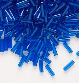 Preciosa Czech Bugle Bead #3 Loose TP Sapphire Blue 50gm pkg.