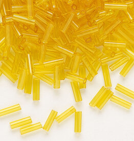 Preciosa Czech Bugle Bead #3 Loose TP Yellow Amber 50gm pkg.