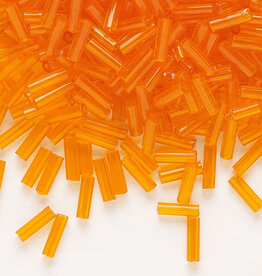 Preciosa Czech Bugle Bead #3 Loose TP Orange 50gm pkg.