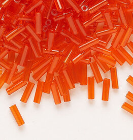 Preciosa Czech Bugle Bead #3 Loose TP Dark Orange 50gm pkg.