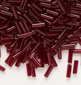 Preciosa Czech Bugle Bead #3 Loose TP Garnet 50gm pkg.