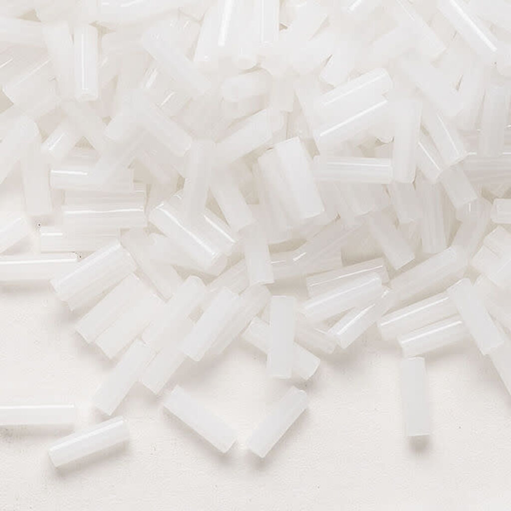 Preciosa Czech Bugle Bead #3 Loose OPQ Alabaster 50gm pkg.