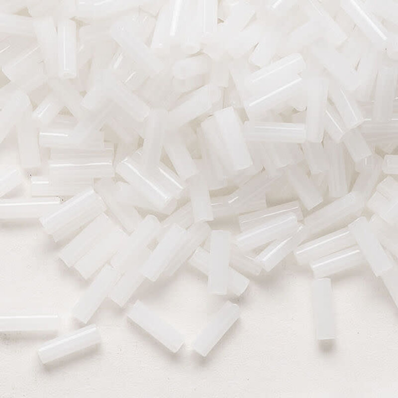 Preciosa Czech Bugle Bead #3 Loose OPQ Alabaster 50gm pkg.