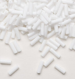 Preciosa Czech Bugle Bead #3 Loose OPQ White 50gm pkg.